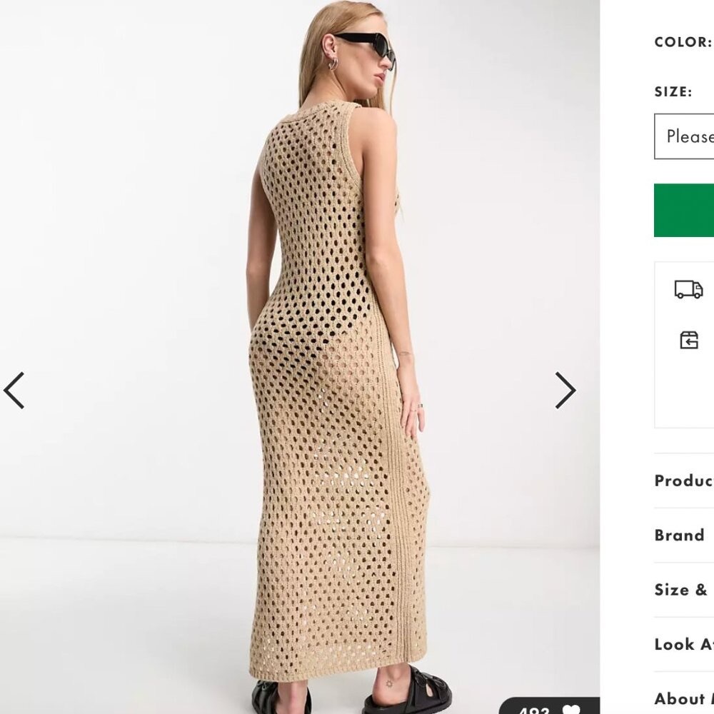 ASOS Racer Front Sleeveless Knit Dress - Picture 2 of 4